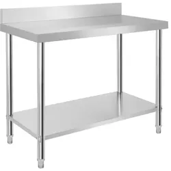 Edelstahl Arbeitstisch 150x60x85 cm Tisch mit Aufkantung Küche Gastronomie NEU