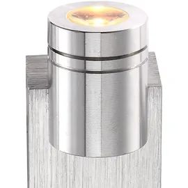 ETC Shop 4er Set LED Wand Spot Strahler Wohn Ess Zimmer Beleuchtung ALU Spot Leuchte gebürstet