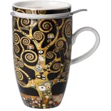 GOEBEL Porzellan Gustav Klimt Teetasse mit Deckel und Sieb 450 ml DER LEBENSBAUM