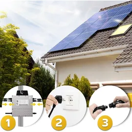 sunniva Balkonkraftwerk Full Black Bifazial 2000/800 W inkl. 4 x 500 W N-Typ Glas-Glas Bifacial Module