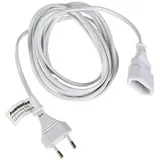 PremiumCord kpsm3w Verlängerungskabel 230V 3m, Euro Verlängerung mit Eurostecker und Buchse, Stromkabelverlängerung für 230V, Steckdose, Farbe weiß