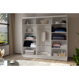 ax living Schwebetürenschrank Cabinio 240 x 216 x 61 cm Weiß/Eiche