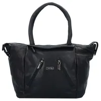 GREENLAND Nature Black Nappa Shopper Tasche Leder 33 cm