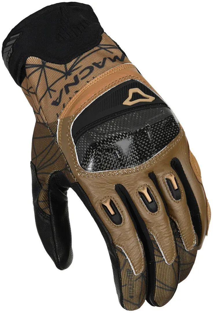 Macna Rocco Motorrad Handschuhe, schwarz-braun, Größe S für Männer