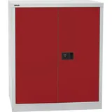 BISLEY Stahlschrank Universal E402A01G506 lichtgrau, kardinalrot 91,4 x 40,0 x 100,0 cm, aufgebaut