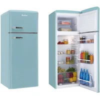 Amica DTR 374 190 T Retro-Kühl-Gefrierkombination (206 l, 1440 mm hoch, Türkisblau)
