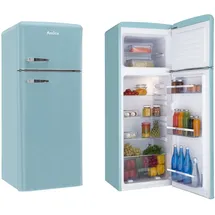 Amica DTR 374 190 T Retro-Kühl-Gefrierkombination (206 l, 1440 mm hoch, Türkisblau)
