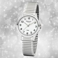 Armband-Uhr Quarz Metall silber 2242424 Damen Uhr Regent Zugarmband UR2242424