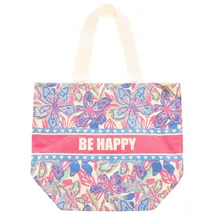 Zwillingsherz Tragetasche bunter Mustermix blau 38 x 45 x 17 cm