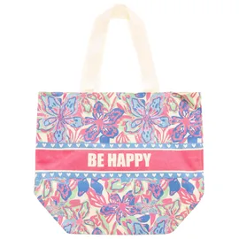 Zwillingsherz Tragetasche bunter Mustermix blau 38 x 45 x 17 cm