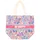 Zwillingsherz Tragetasche bunter Mustermix blau 38 x 45 x 17 cm