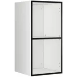 BMG Möbel Schranksystem Modul+ (Einzelschränke und Regale kombinierbar im Baukastenprinzip, wählbar aus Regal, Schrank mit Tür oder Schrank mit Klappe) mit oder ohne Fronten, griffloses Design, Made in Germany weiß