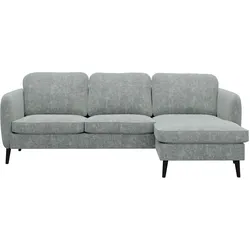 Ecksofa INOSIGN "Ikano", grau, B:225cm H:80cm T:143cm, 92% Polyester, 8% Nylon, Sofas, Massivholz Konstruktion, Wellenunterfederung im Sitz