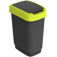 Rotho Twist Swingeimer 10L Mülleimer mit Schwing- und Klappdeckel