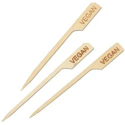 250x BIO Foodmarker aus Bambus Länge: 9 cm VEGAN Bambusspieße Fingerfoodspieße Spieße