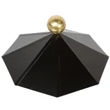 Wolff Finnhaus Dachhaube 8-eckig in schwarz mit Messingkugel