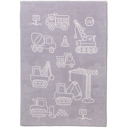 Kinderteppich Coccole 80 x 150 cm Polyester Grau