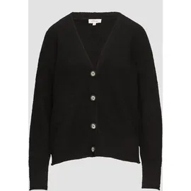 S.Oliver Strickjacke aus Baumwoll-Bouclé, Damen, schwarz, 34