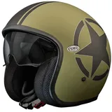 Premier Helmets Vintage Star Jethelm Matt Oliv/Schwarz / XL