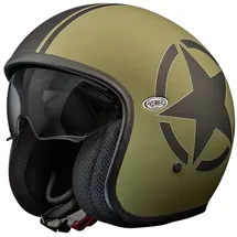 Premier Helmets Vintage Star Jethelm Matt Oliv/Schwarz / XL