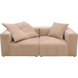 2-Sitzer RAUM.ID "Gerrid", rosa (rose), B:216cm H:69cm T:108cm, 100% Polyester, Sofas, im Cordbezug, bestehend aus zwei Eckelementen