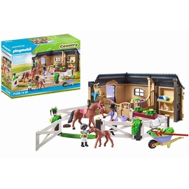 Playmobil Country 71238 Reitstall, Pferdebox mit kleinem Anbau und Auslauf, Pferd mit Fohlen für den Reiterhof, Spielzeug für Kinder ab 4 Jahren