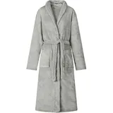 vidaXL Bademantel ohne Kapuze Grau XXXL Flanell