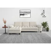 sit&more Ecksofa SIT & MORE "Westham L-Form", beige (creme), B:275cm H:88cm T:172cm, 90% Polyester 10% Polyamid, Sofas, Ecksofa, Recamiere, mit oder ohne Bettfunktion, Bettkasten, Füße wengefarben