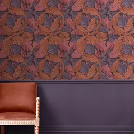 William Morris At Home Acanthus Vliestapete 10 m x 0,66 m 1 St Lila/Rot 34193