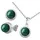 FIRETTI Schmuckset FIRETTI "Multipack Schmuck Geschenk Silber 925 Halskette Ohrstecker Edelstein", bunt (silberfarben, grün, weiß, weiß, grün), Schmuck_Sets, Damen, Silber 925 (Sterlingsilber), Schmuckset, mit Malachit, Zirkonia (synth.)