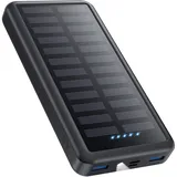 Pxwaxpy Power Bank 26800mAh, Solar Powerbank USB C 15W PD 3.0A Schnellladung, 3 Outputs 3 Inputs Externer Akku mit LED Taschenlampe Handy Akkupack für Camping Outdoor Kompatibel mit iPhone/Samsung etc