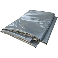 Pool-Abdeckplane GRE, grau, B:240cm H:0,58cm L:415cm, Polyvinylchlorid (PVC), Planen, Winterabdeckung für Pool Lemon, BxL: 240x415 cm