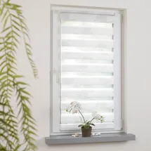 LIEDECO Seitenzugrollo LIEDECO "Aster" Gr. 3, weiß, B:40cm H:150cm, Metall, Polyester, Rollos, Klemmfix-DUO-Rollo, Doppelrollo "Aster"