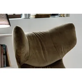 KAWOLA Drehsessel RANDY Polyester 79 x 117 x 79 cm Olivgrün mit Wippfunktion