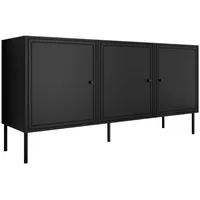 Mirjan24 Sideboard, Schwarz, Kunststoff, Rechteckig, 151x75x40 cm, Wohnzimmer, Kommoden