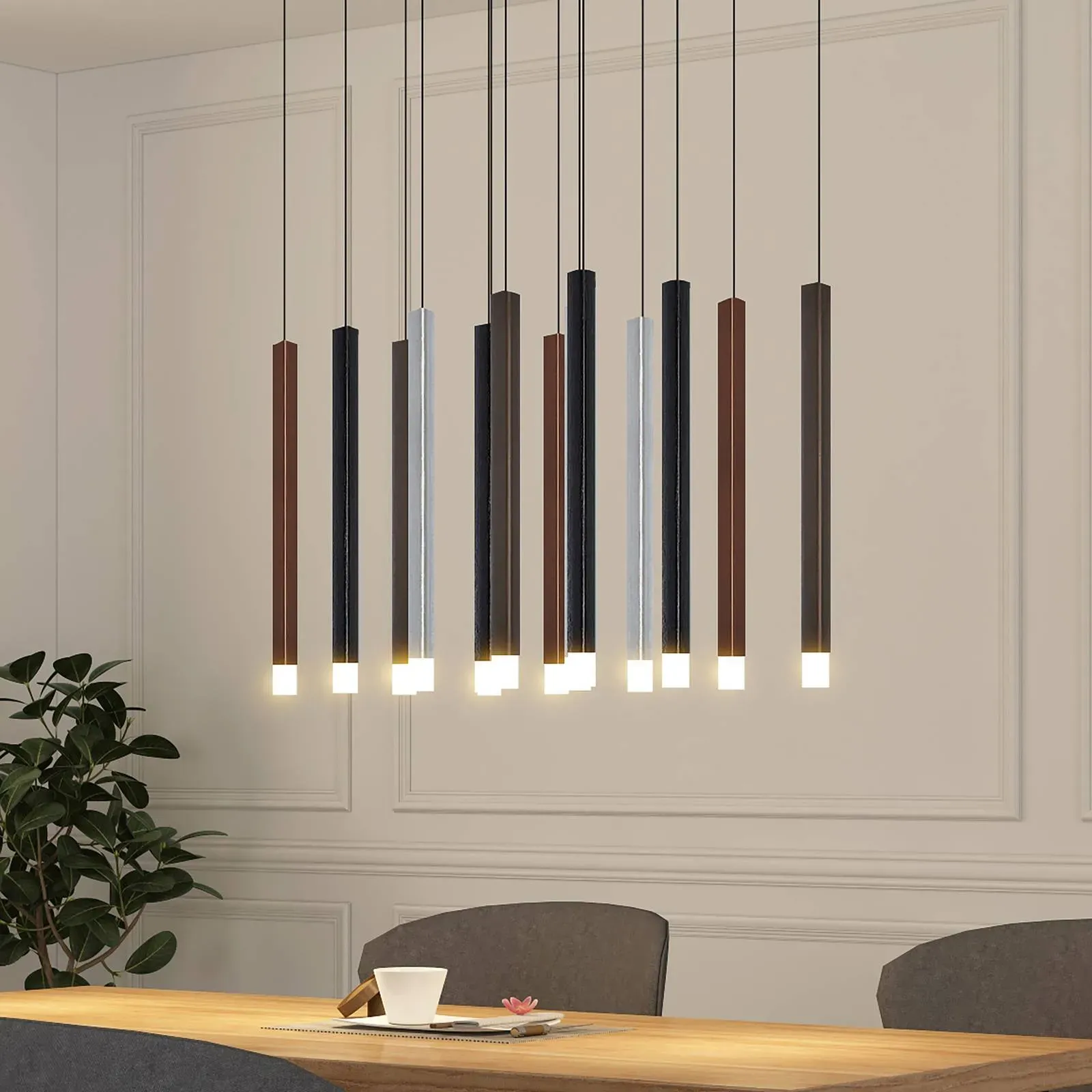 Hängelampe Stoika Lucande, dimmbar, schwarz, für Wohn- / Esszimmer, Kunststoff, Modern - 80 cm - 30 cm - 40 cm