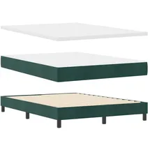 vidaXL Boxspringbett 140 x 200 cm Dunkelgrün