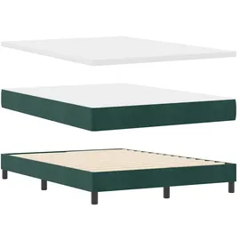 vidaXL Boxspringbett 140 x 200 cm Dunkelgrün
