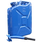 Baumarktplus Metallkanister blau 20 Liter inkl. Ausgießer flexibel + Halter Benzin Diesel