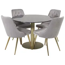 VCM Ebuy24, Essgruppe Esstisch schwarz, Marmor