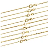 HOPLO Goldkette Goldkette Singapurkette 333 - 8 Karat Gold 1,0 mm - 40 cm, Made in Germany goldfarben 40 cm Damenkette eng