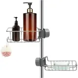 Kcvv - 2er Set Edelstahl Duschregal ohne Bohren, Edelstahl Teleskop Badregal