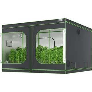 Vevor Growbox Gewächshaus 305 x 305 x 203 cm Schwarz, Grün