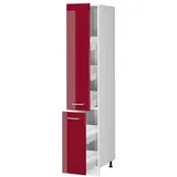 Vicco Apothekerschrank R-Line 30 x 57,2 x 206,8 cm Rot Hochglanz