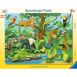 Ravensburger Rahmenpuzzle Rahmenpuzzle Tiere im Regenwald 11 Teilen, 8 Puzzleteile bunt
