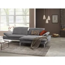 W.Schillig Eckcouch Leder 3-Sitzer Grau