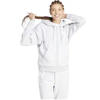 Adidas Essentials 3 Stripes Fleece Reißverschlusspullover - Light Grey Heather / White - S