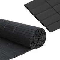 Froadp 90 x 500 cm PVC Sichtschutzmatte Sichtschutzzaun Imitat Bambus mit Kabelbindern und W-Förmige Verstärkten Lamellen Wetterfest Balkon Sichtschutz Outdoor Gartensichtschutz Zaun (Anthrazit)