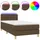 vidaXL Boxspringbett mit Matratze & LED Dunkelbraun 90x200 cm Stoff