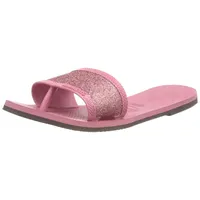 Havaianas Women's You Angra Glitter Velvet Rose Slide Sandal, 36/37 EU, Samtrose, 35/36 EU